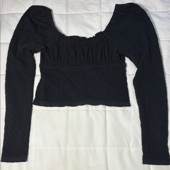 Free People Ladybug Long Sleeve Black Button Down Top - Picture 12 of 16